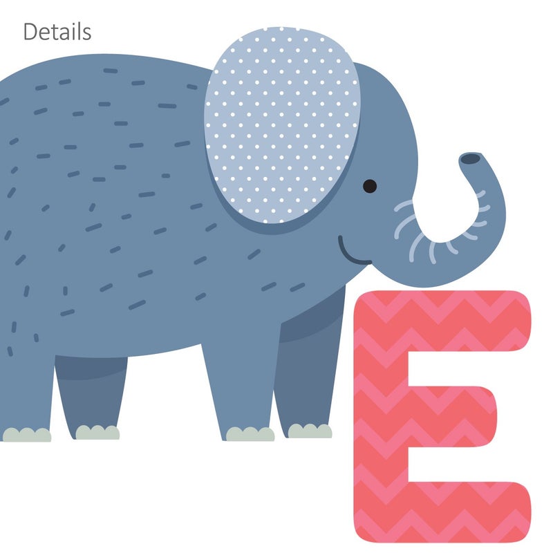 DECOWALL DS8-1614 Colourful Animal Alphabet ABC Kids Wall Stickers Wall Decals Peel and Stick Removable Wall Stickers for Kids Nursery Bedroom Living Room d?cor - Image 3